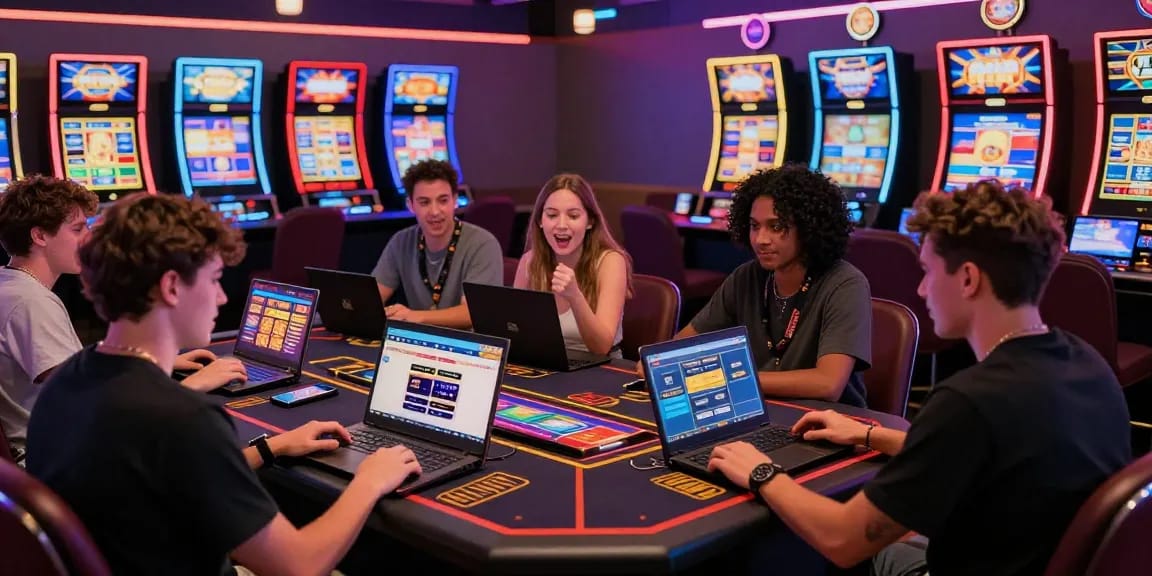Engaged players at https://troyuk.co.uk enjoying vibrant credit card casino games in a lively online gaming atmosphere.