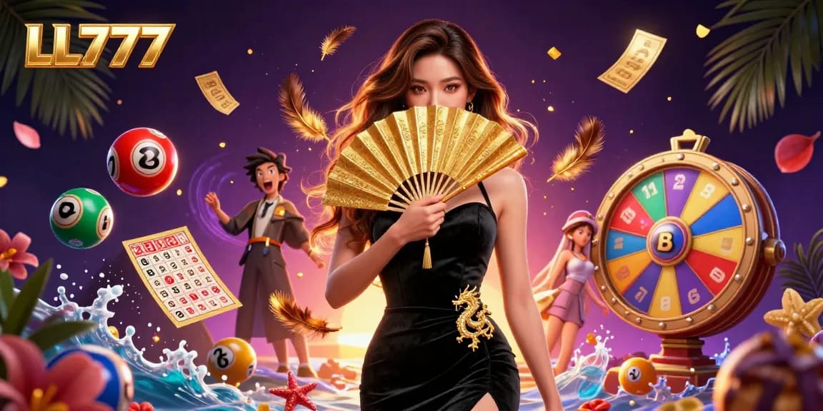 Experience excitement at LL777 with stunning digital art capturing colorful games and dynamic prize elements.