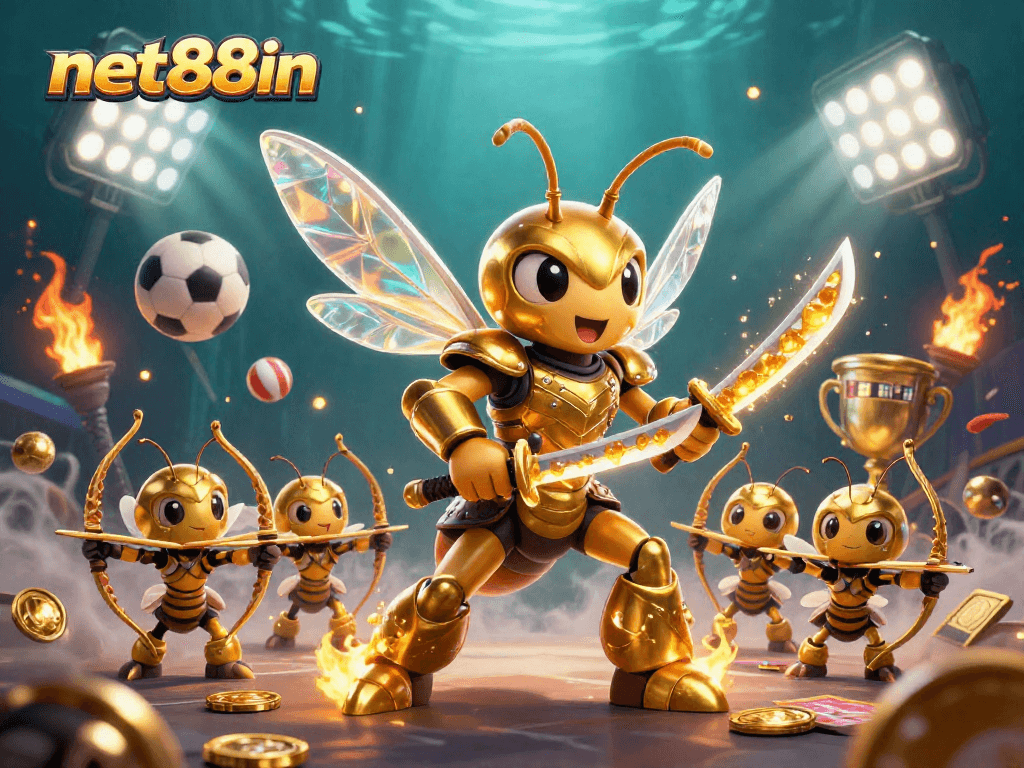 Engage with net88in's thrilling betting scene featuring a giant hornet in action.