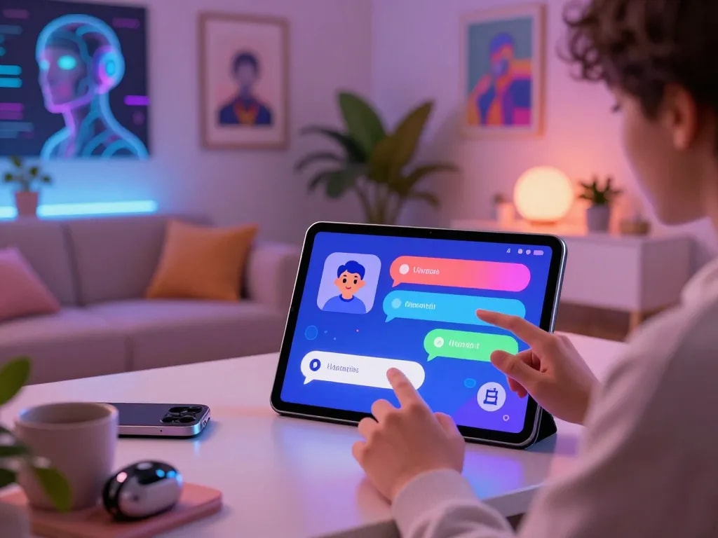 Engaging user interaction with ai nsfw chat showcased in a modern tech setting.