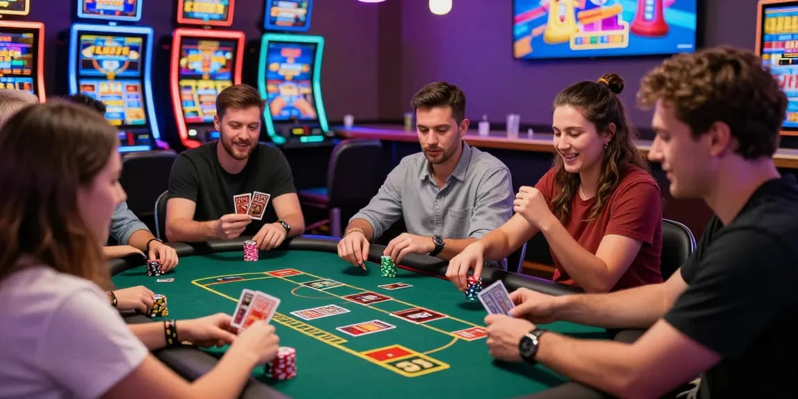 Engaged players at a credit card casino from https://chps.org.uk enjoying vibrant gameplay and promotions.