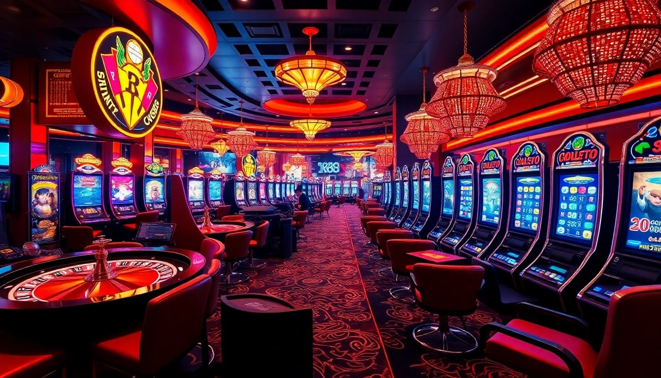 Engage excitement at RR88 with vibrant online gambling visuals showcasing roulette and slots.