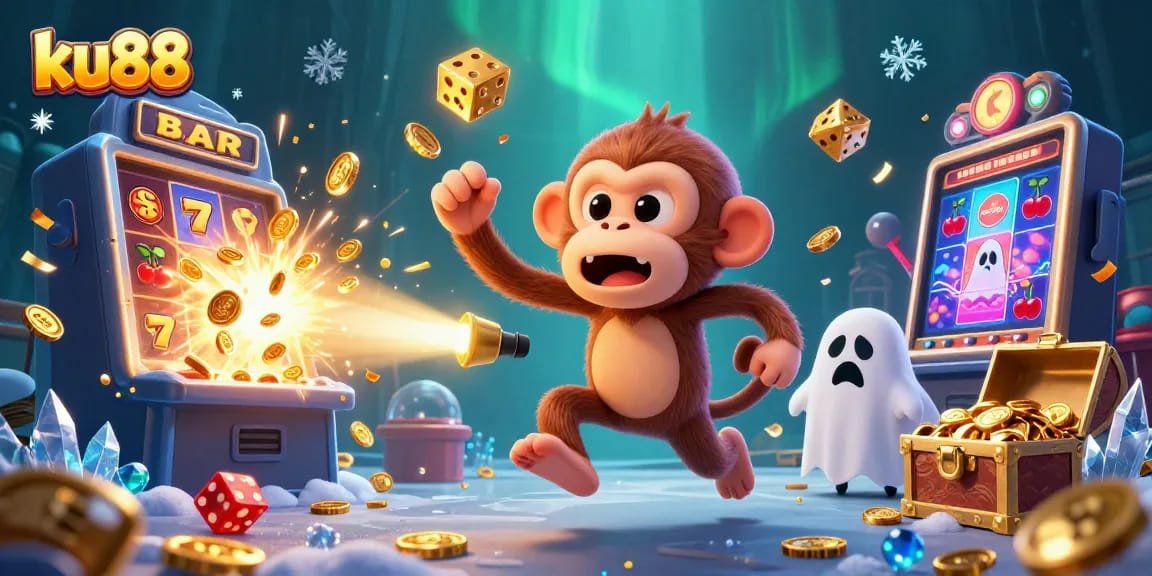 Engage in winning thrills at ku88's vibrant casino with interactive characters and vivid gaming elements.