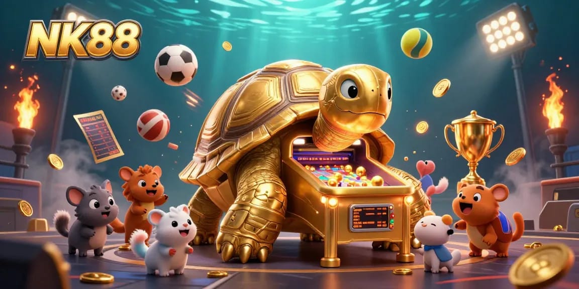 Engage with NK88's thrilling 3D casino experience featuring unique golden tortoise gameplay.