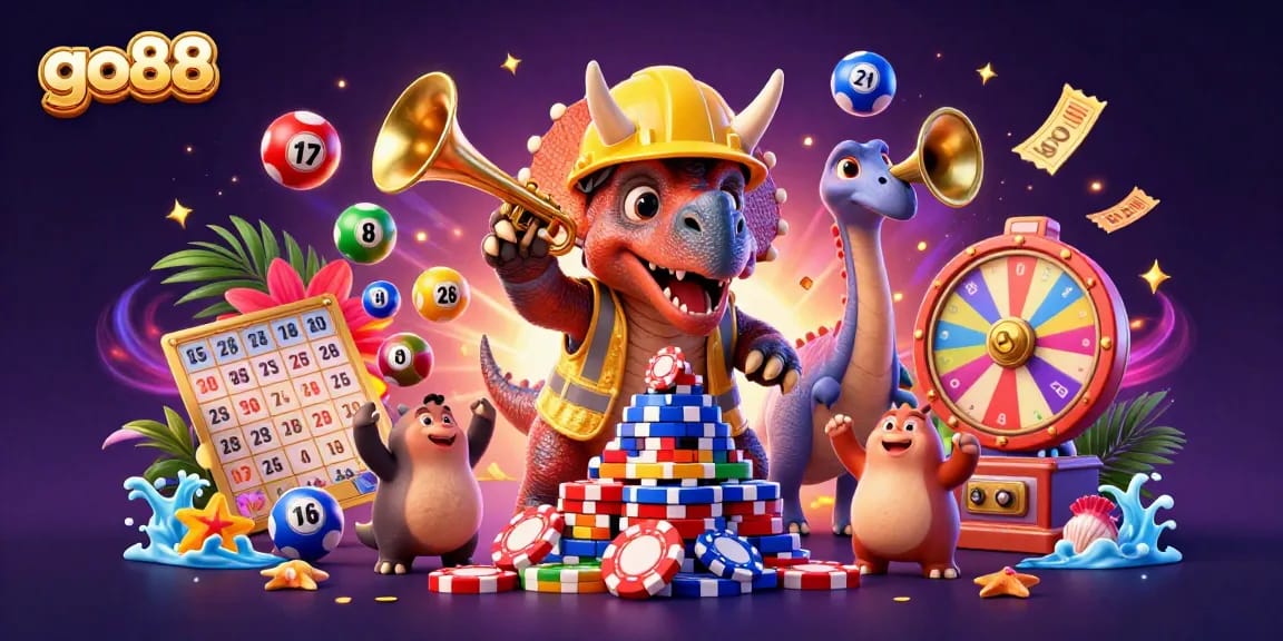 Experience thrilling moments with go88 while enjoying vibrant lottery balls, chips, and casino excitement.