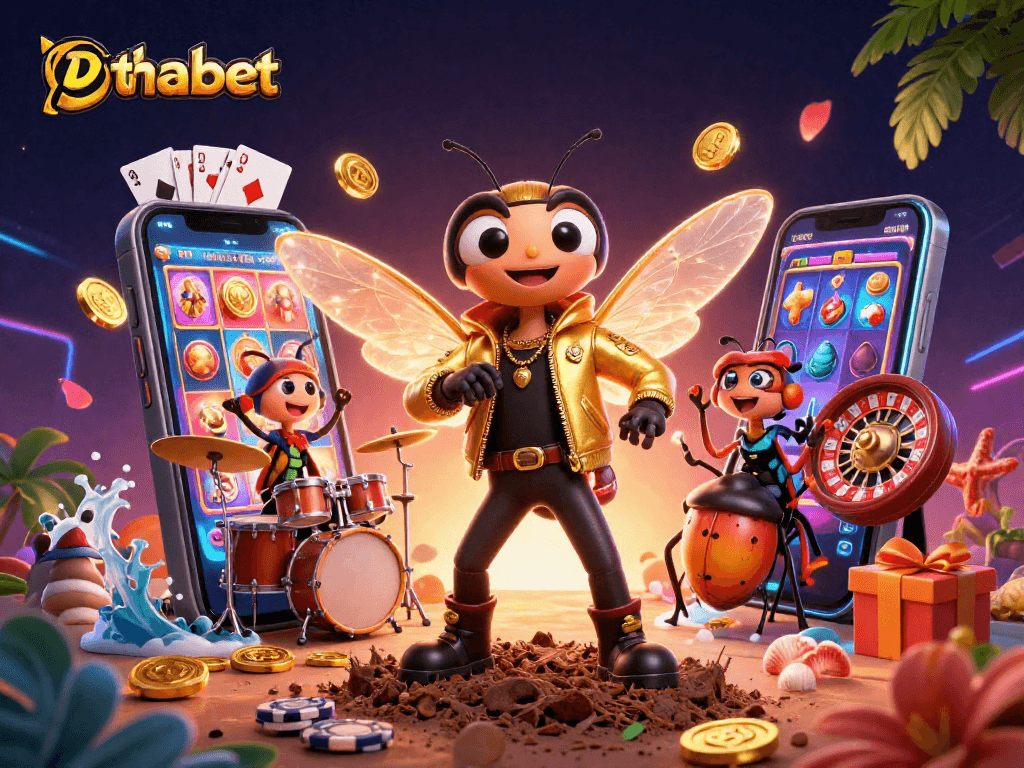 Experience thabet's vibrant casino action with a rock star cicada and dynamic game elements.