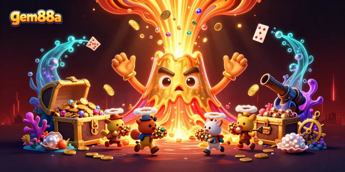 Experience thrilling gameplay with gem88a, featuring delightful 3D casino elements and vibrant treasure in action.