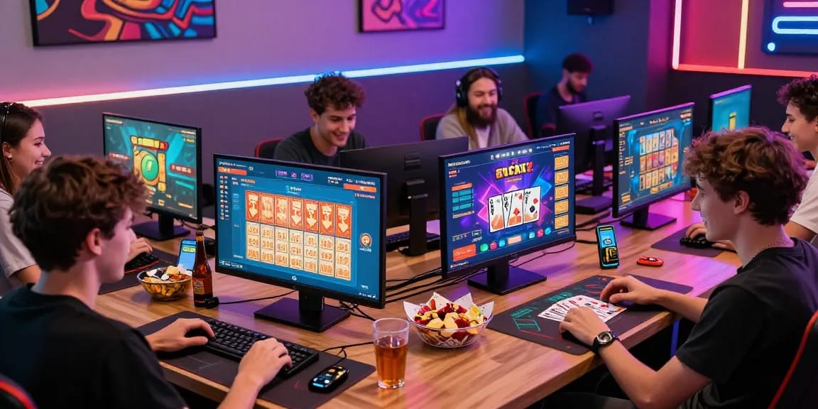 Pengalaman bermain 68 game bài online dengan teman, suasana ceria dalam permainan kartu.