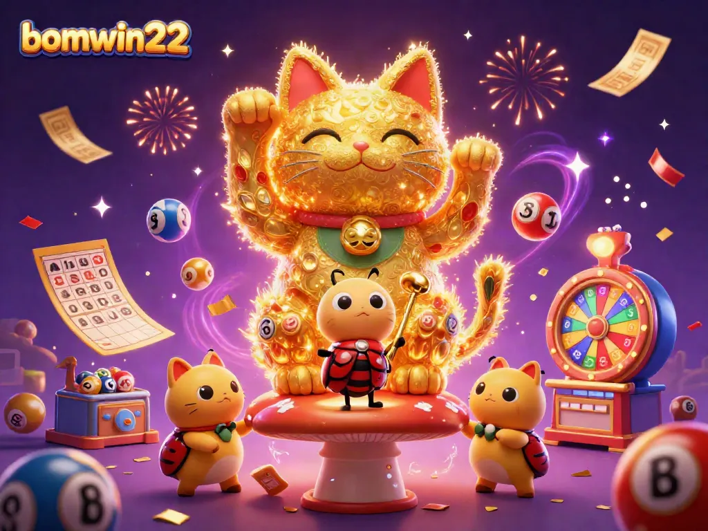 Experience thrilling wins with bomwin22 as golden fireflies transform casino symbols in a vibrant celebration.