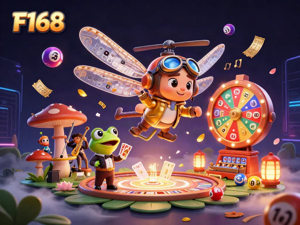 F168 offers an exciting online casino experience with unique gameplay elements featuring vibrant lottery balls and thrilling croupiers.