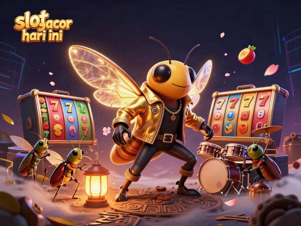Engage with slot gacor hari ini excitement featuring a vibrant 3D casino scene with animated characters.