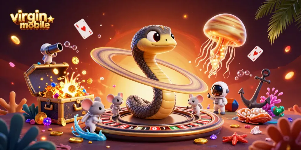 Experience vibrant gambling with virgin-mobile featuring animations of playful astronaut mice betting on a cosmic roulette wheel.