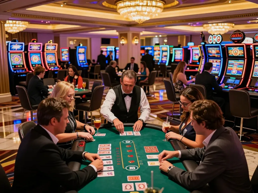 Experience the thrilling blackjack action at sc88 casino with players making strategic moves amid vibrant atmosphere.
