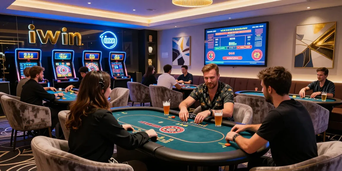 Engaging luxury gaming lounge at iwin showcasing casino games.