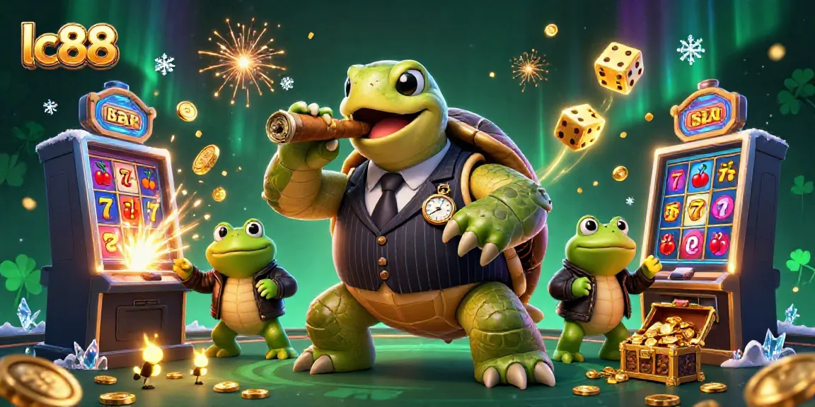 Experience exciting gaming at lc88 with a fun, engaging casino scene featuring animated characters.