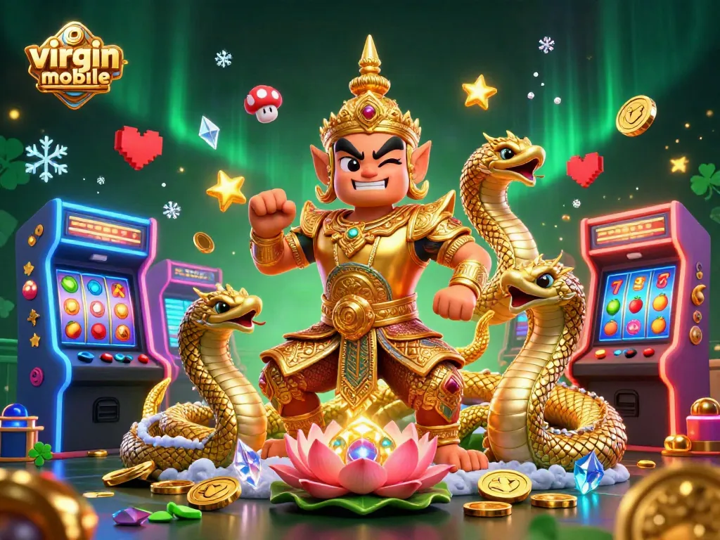 Engage in luck and excitement with virgin-mobile's vibrant casino-themed illustration featuring gaming elements.