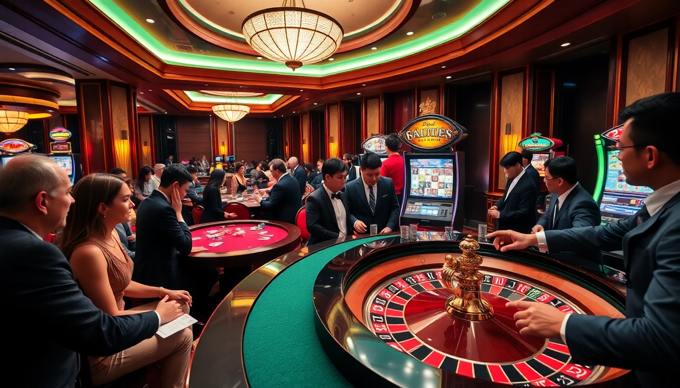 Players enjoying thrilling games at 8Kbet, showcasing the excitement of casino gambling.