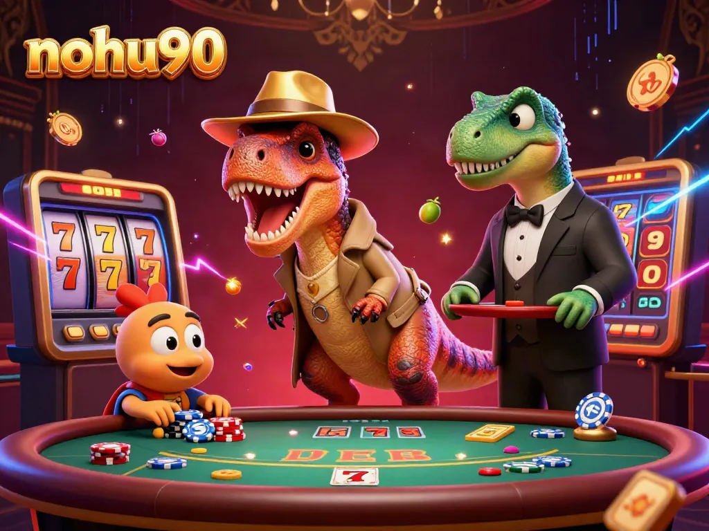 Experience thrilling gameplay at nohu90 with a velociraptor card counter creating an engaging casino atmosphere.