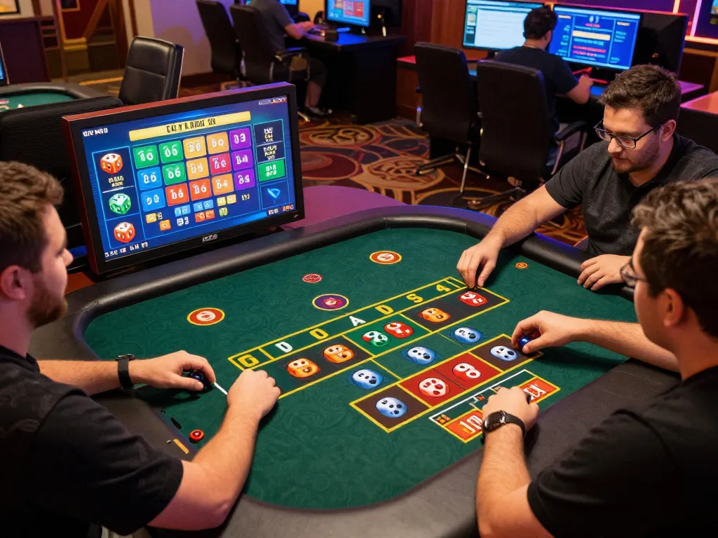 Tài Xỉu MD5 players placing strategic bets in an online casino setting, showcasing modern gameplay dynamics