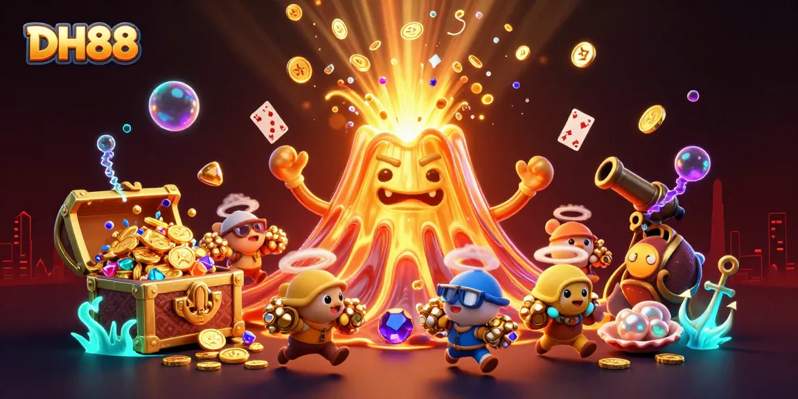 Experience the thrill of DH88 casino with a vibrant eruption of treasures and games.