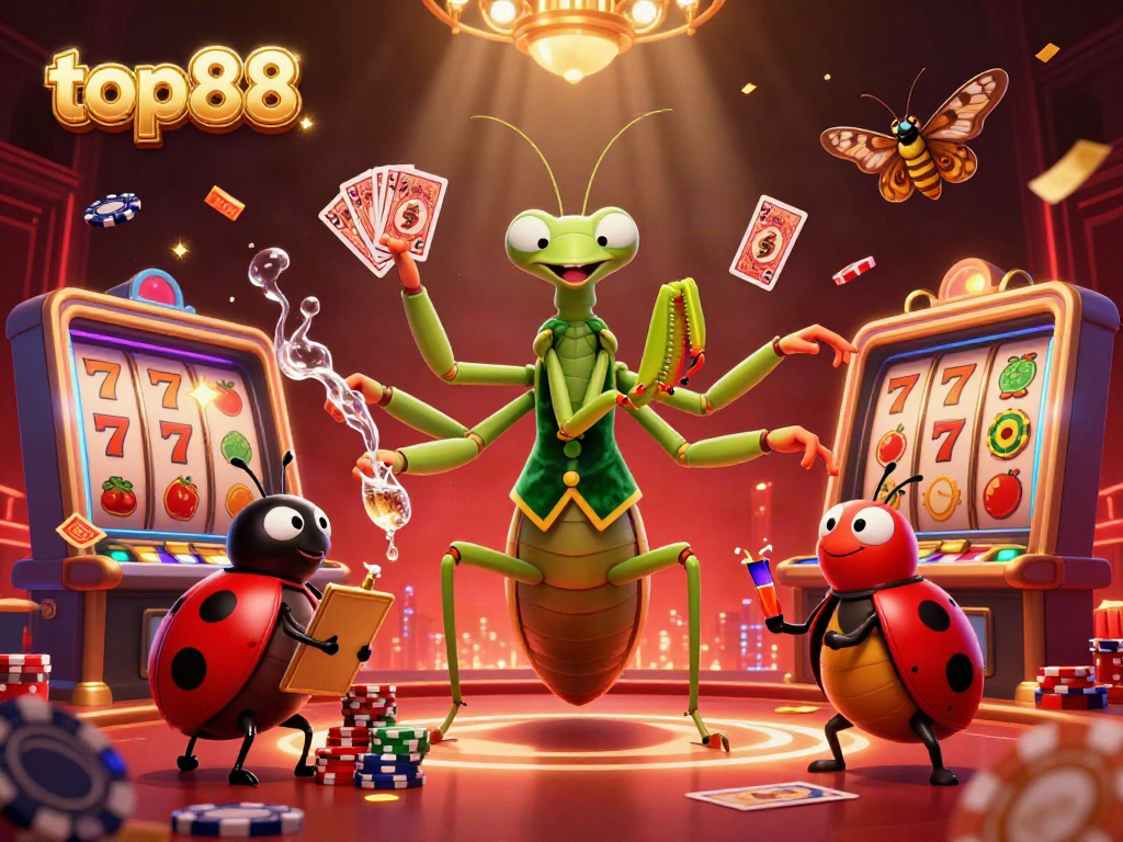 Engage with top88's thrilling casino scene featuring vibrant characters and dynamic game elements.
