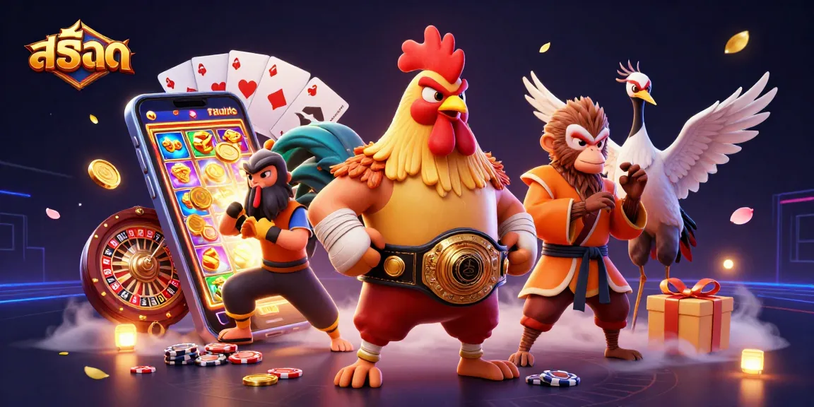 Spin the reels and win with สล็อต in an action-packed casino scene featuring vibrant characters.