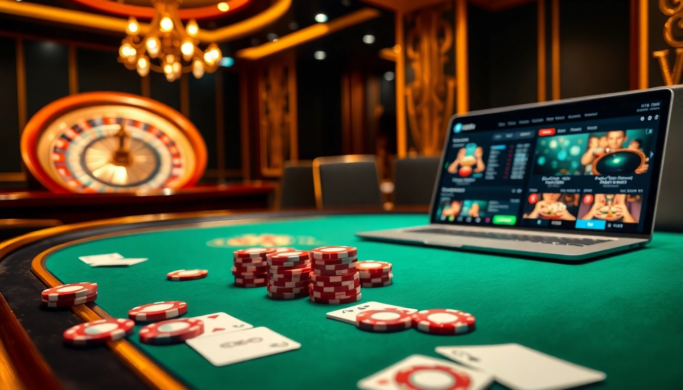 Exciting gameplay at 32winvip.casa with premium poker chips and a lively roulette wheel.