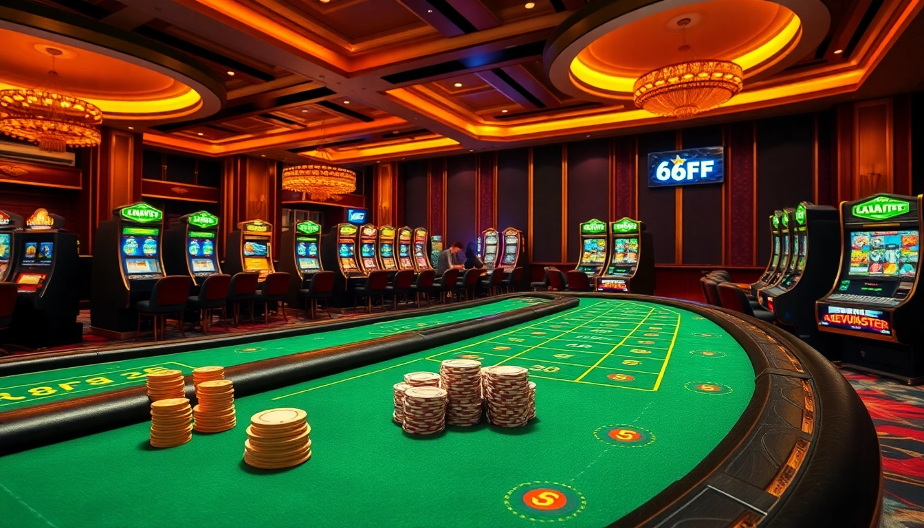 Experience thrilling gameplay at 6FF, with vibrant tables and stylish casino elements.