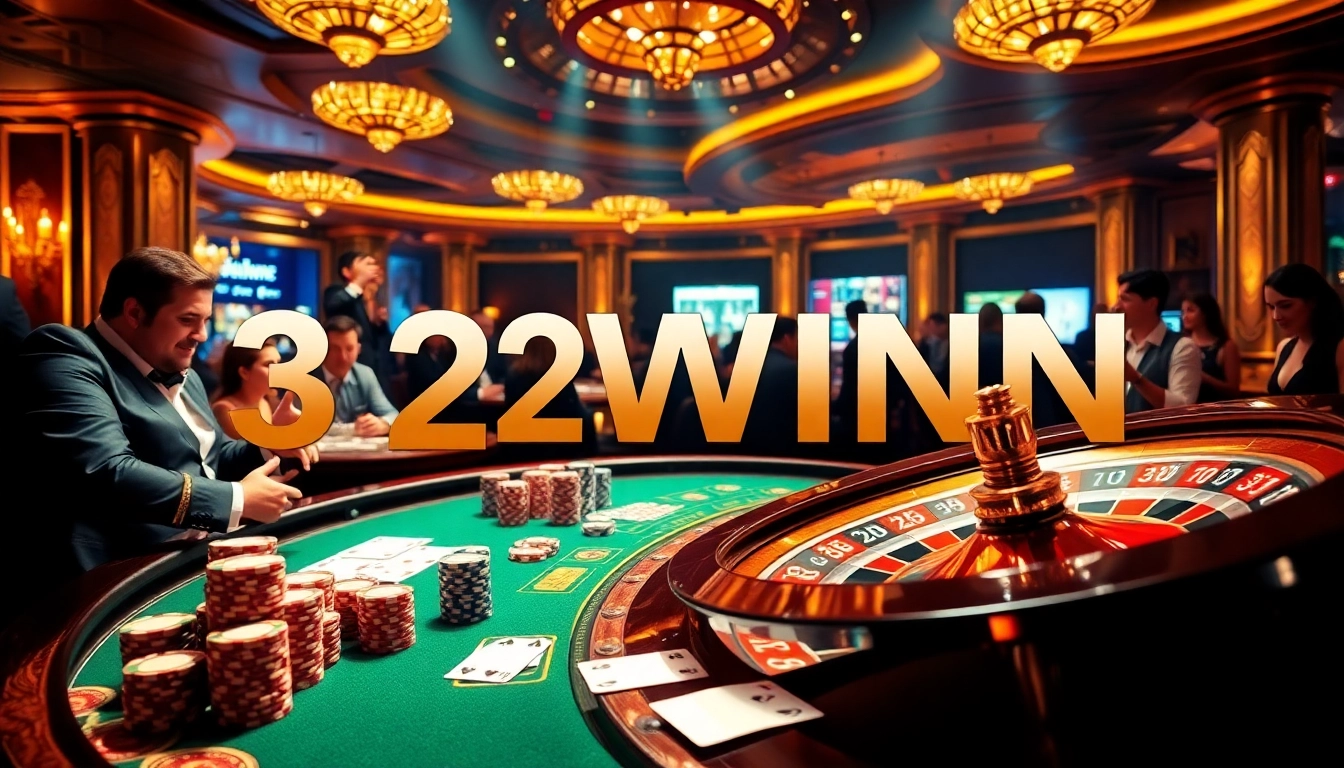 Engaging casino scene showcasing 32 WIN with exciting poker gameplay and vibrant atmosphere.