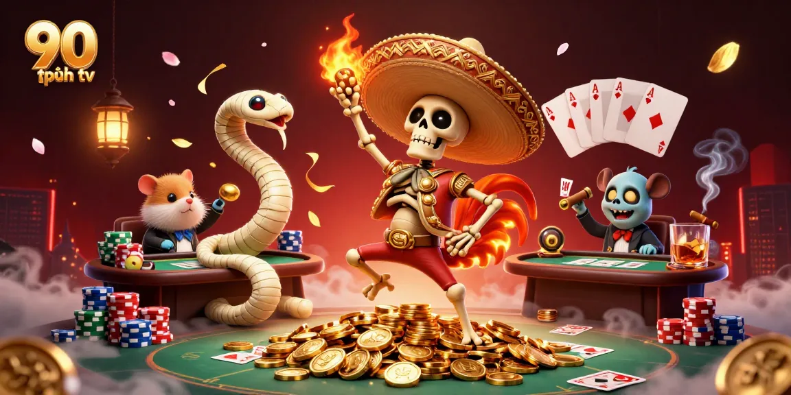 Experience the excitement of 90 phút tv with vibrant characters celebrating wins in a lively casino scene.