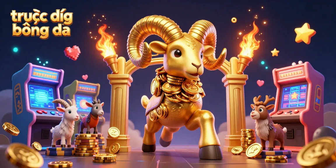 Experience trực tiếp bóng đá in vibrant 3D illustration showcasing golden ram themed around sports betting.