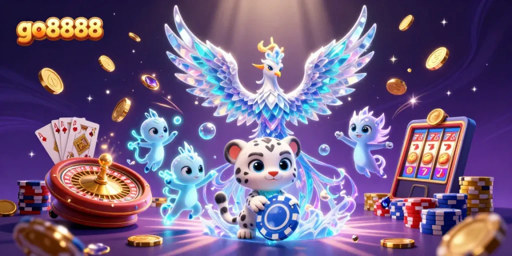 Experience thrilling gaming adventures at go8888 with vibrant characters and dynamic casino elements.