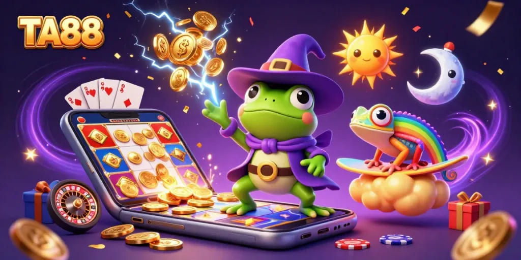 Engage in thrilling gaming with TA88's weather wizard frog and colorful slots storm.