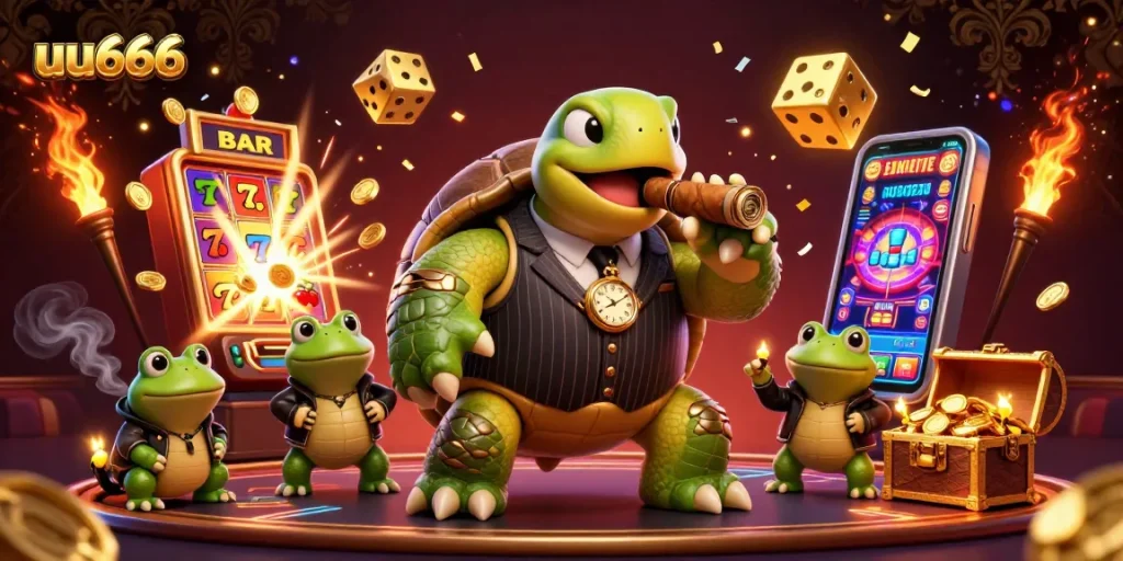 Experience thrilling moments at uu666 with lively characters and a vibrant casino scene.